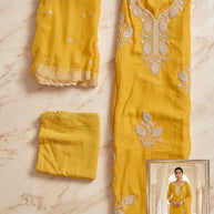 Premium Glass Organza Unstitched Suit Set | BKE-BABITA