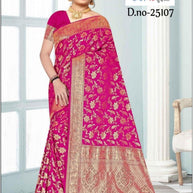 Elegant Jacquard Silk Saree with Designer Blouse Piece for Festive Elegance | MTE-25107