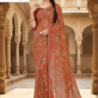 Chic Printed Saree with Blouse Piece for Sophisticated Ethnic Style | GLC-MANJU