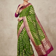 Premium Jacquard Silk Saree with Matching Blouse Piece for Ethnic Celebrations | DNA-DREAM LIGHT