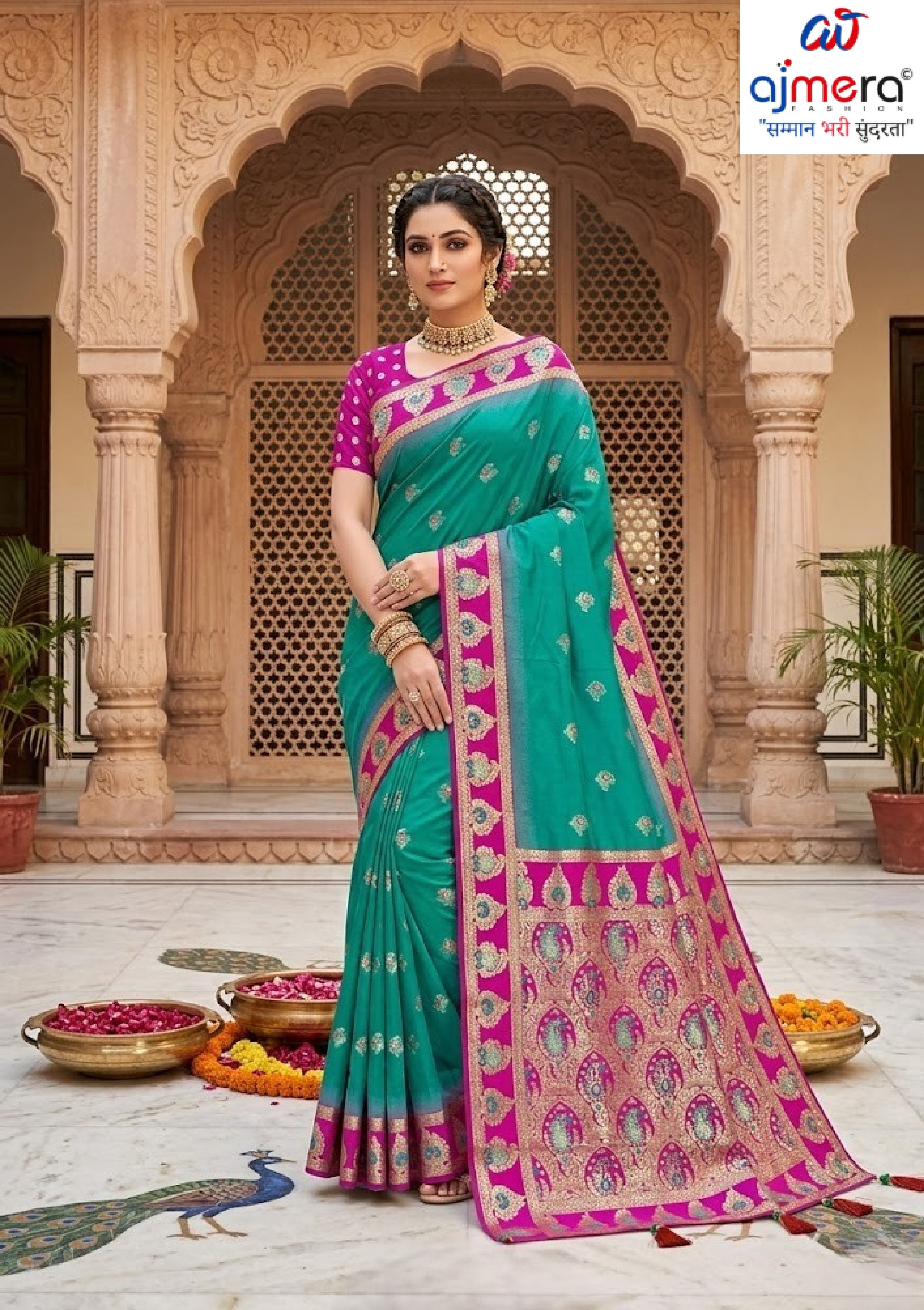 Exquisite Jacquard Silk Saree With Blouse Piece | TUL-BANARSI PURE SILK-11