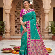 Exquisite Jacquard Silk Saree With Blouse Piece | TUL-BANARSI PURE SILK-11