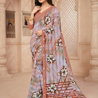 Designer Printed Saree with Blouse Piece for Special Occasions  | CAS-AMRUT DHARA
