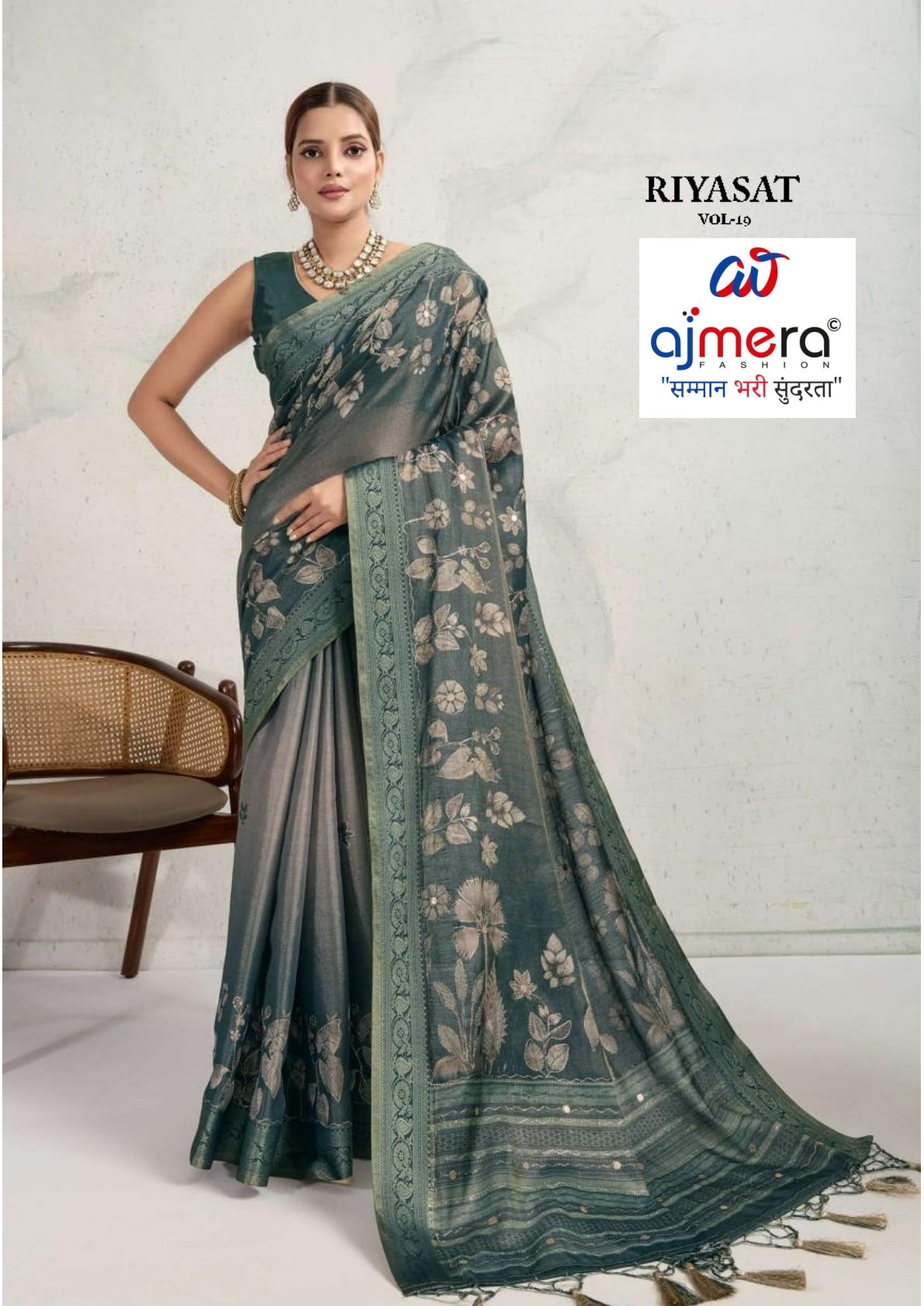 Elegant Printed Saree with Designer Blouse Piece for Festive Wear | RMF-RIYASAT VOL-19
