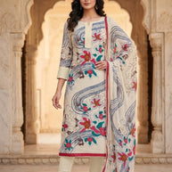 Royal Jam Satin Unstitched Suit Set | KVV-MAHARANI VOL-175