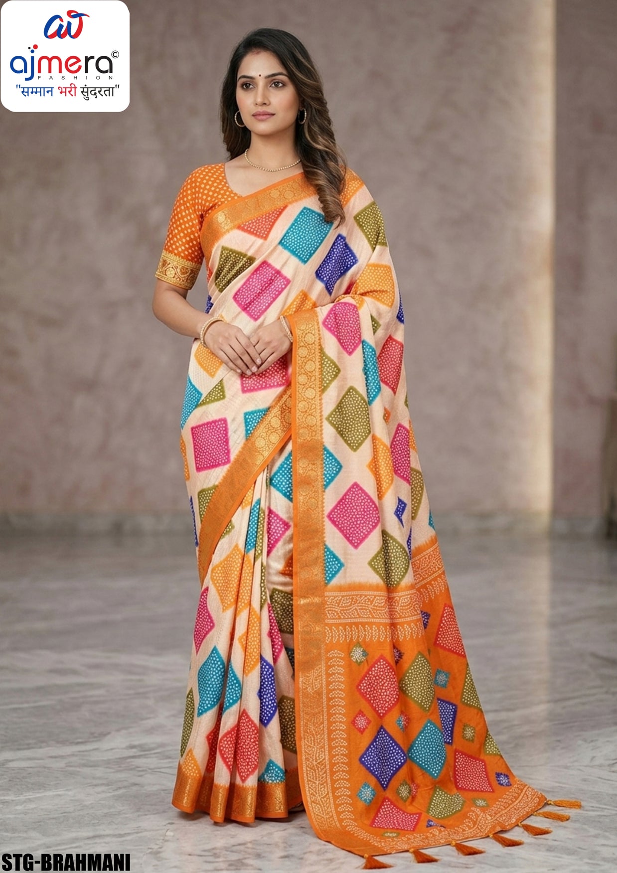 Digital Printed Saree with Blouse Piece for Premium Ethnic and Traditional Wear | STG-BRAHMANI