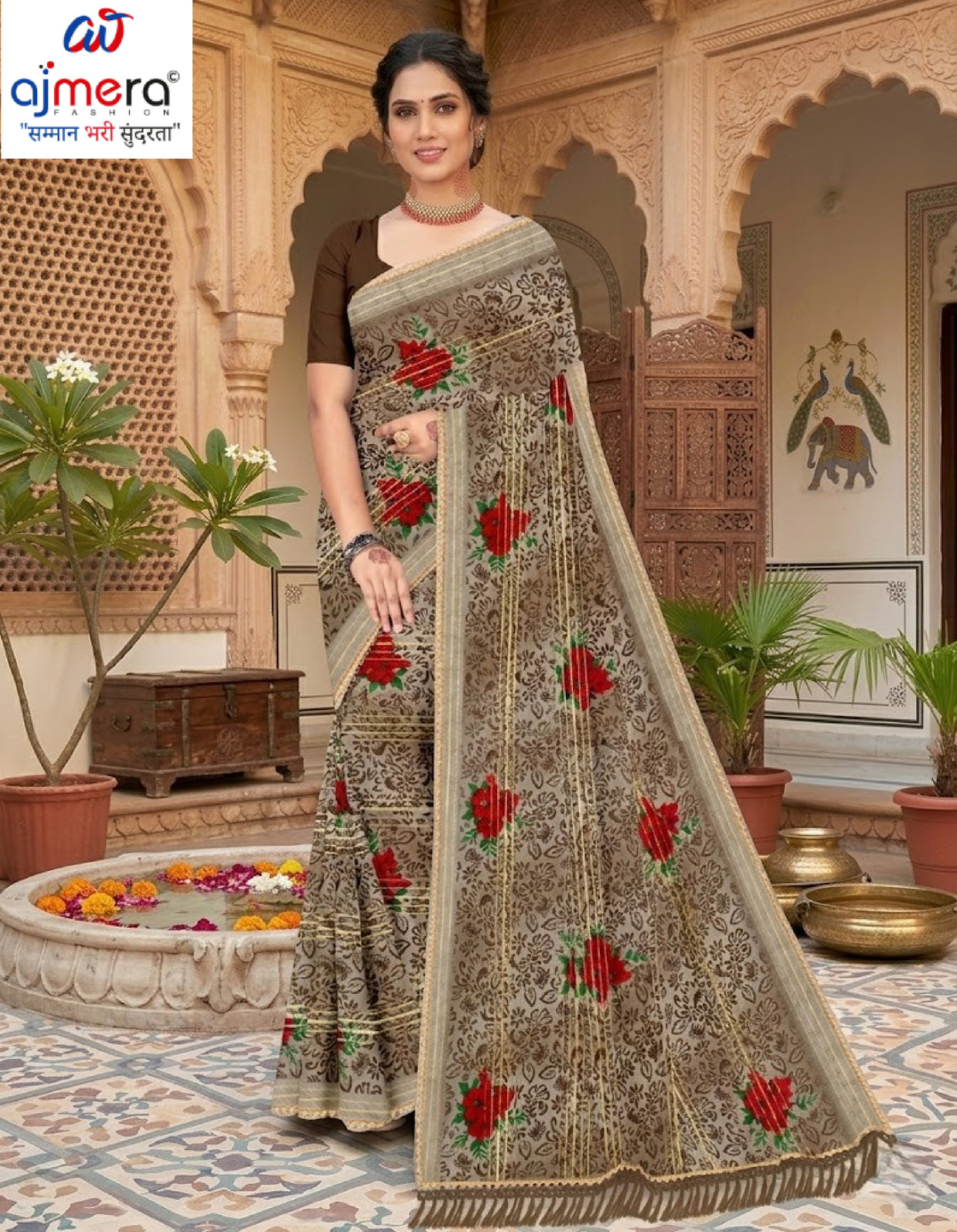 Stylish Printed Saree with Blouse Piece for Traditional Celebrations  | GPT-BIJLI-2