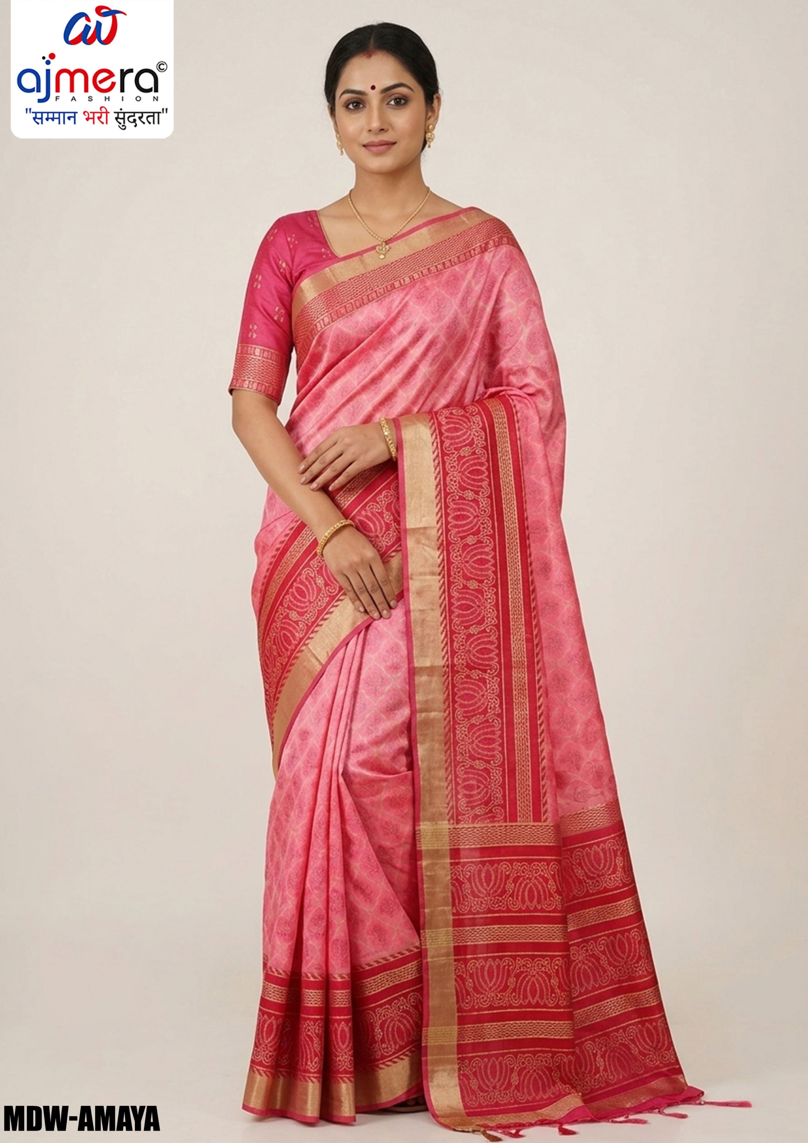 Festive Elegance Jacquard Silk Saree With Blouse Piece | MDW-AMAYA