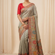 Classic Border Jacquard Silk Saree With Blouse Piece | PGT-NITARA