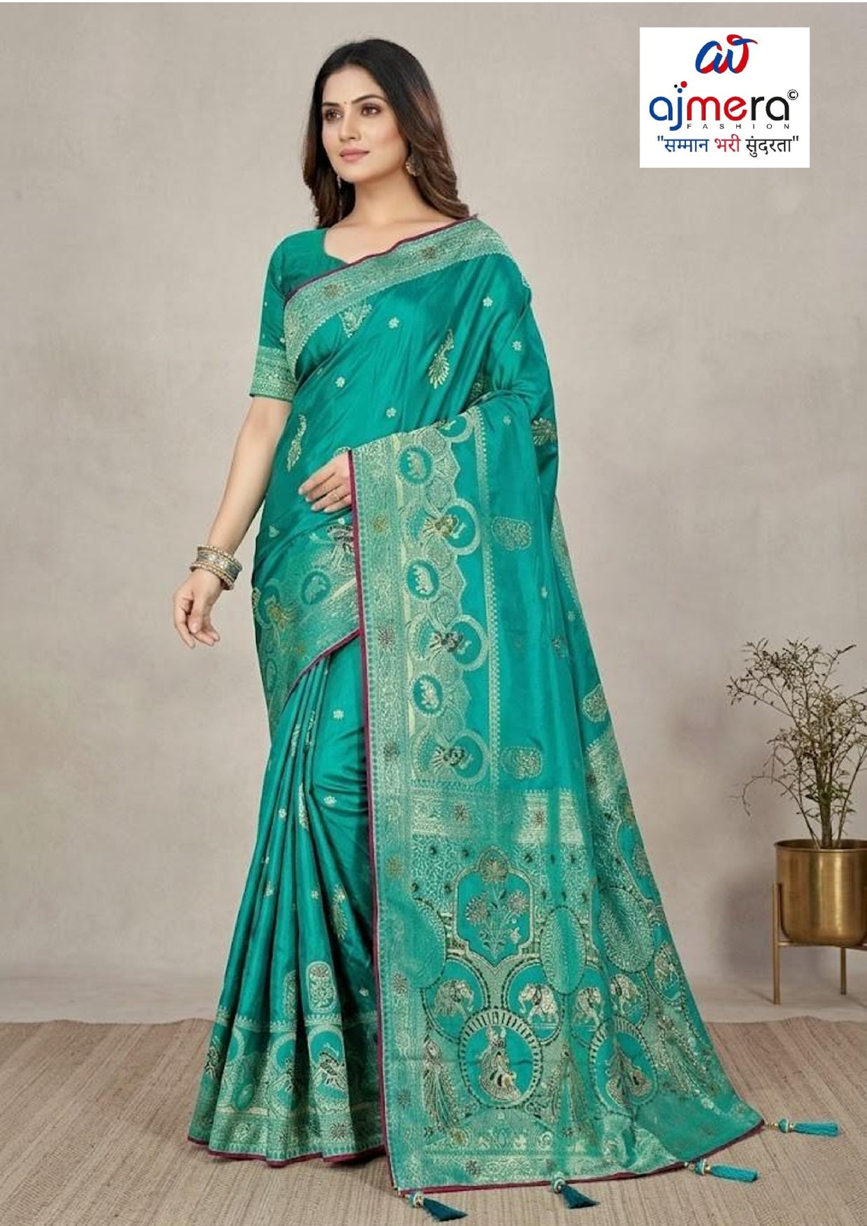 Stylish Jacquard Silk Saree with Blouse Piece for Festive Collection | PLP-UMANGI
