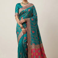 Traditional Weave Jacquard Silk Saree With Blouse Piece | WSO-SHAHI ANDAZ
