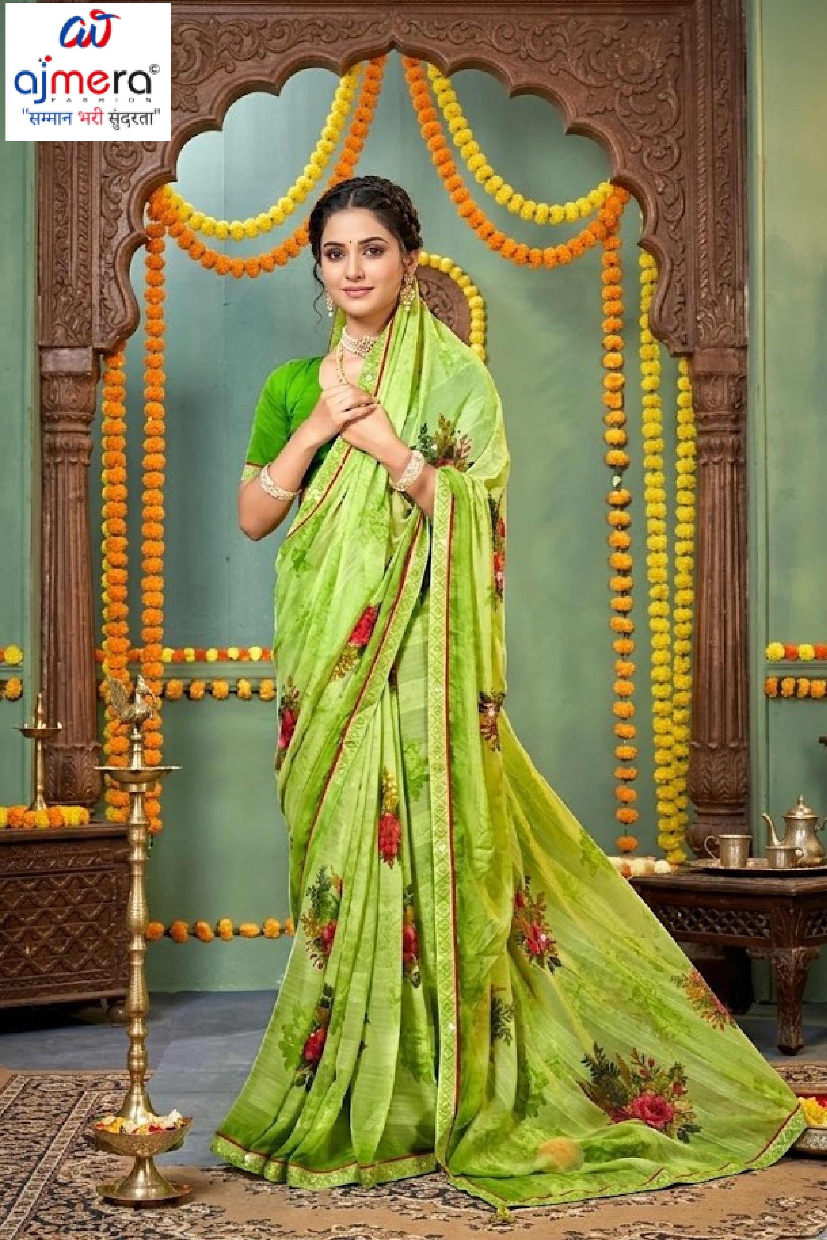 Trendy Printed Saree with Blouse Piece for Women’s Ethnic Wardrobe | PRM-PINK GIRL