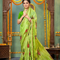 Trendy Printed Saree with Blouse Piece for Women’s Ethnic Wardrobe | PRM-PINK GIRL