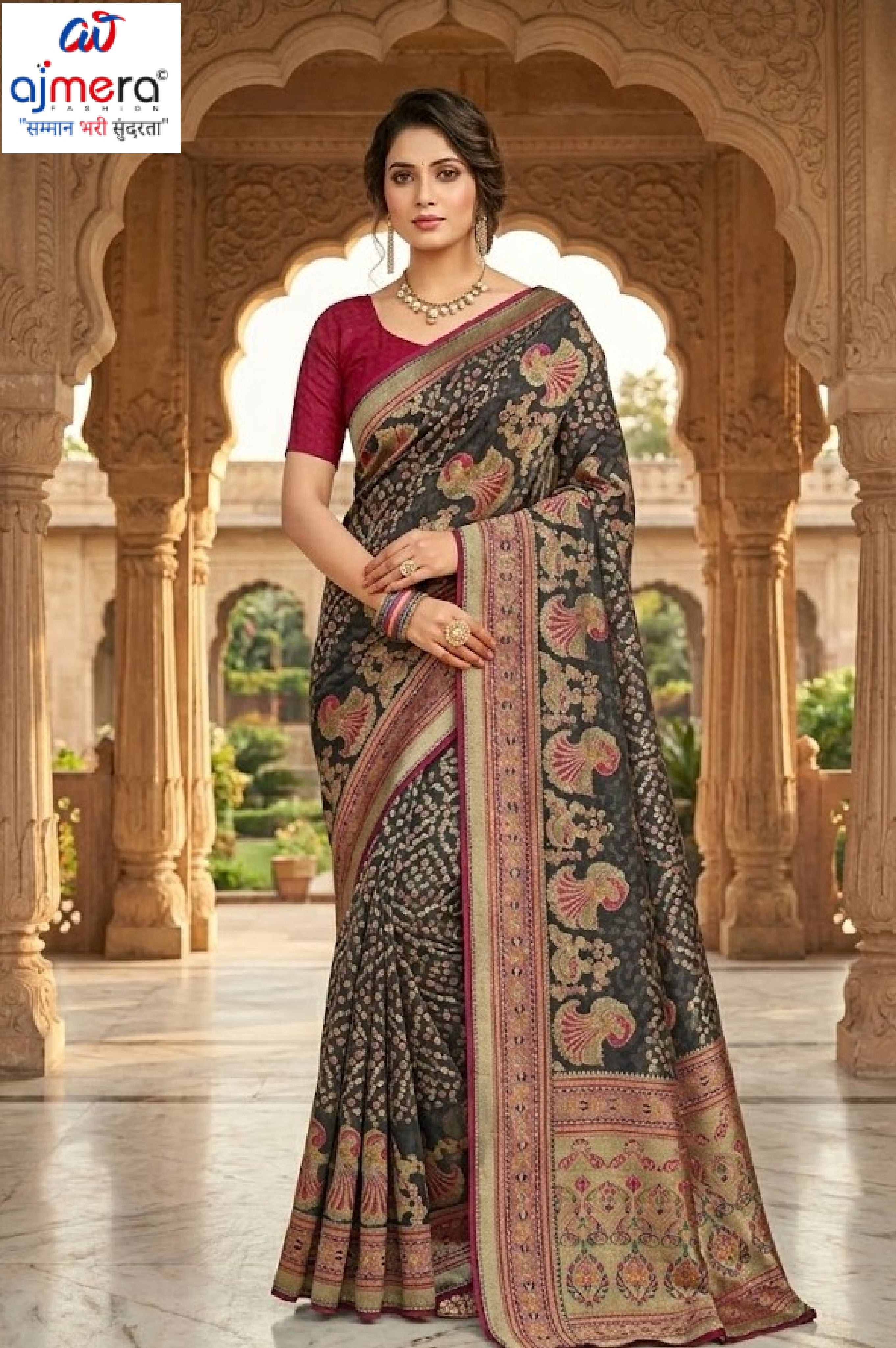 Classic Printed Saree with Blouse Piece for Timeless Traditional Style | VDT-ZOYA BRASSO-20