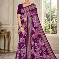 Elegant Printed Saree with Designer Blouse Piece for Festive Wear  | GPT-DHAMAKEDAR-5