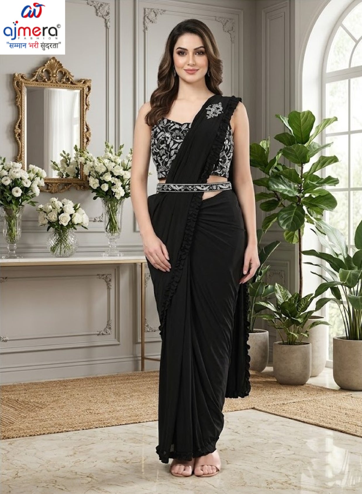 Elegant Designer Lycra Gown with Blouse for Women | ATZ-101995