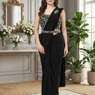 Elegant Designer Lycra Gown with Blouse for Women | ATZ-101995