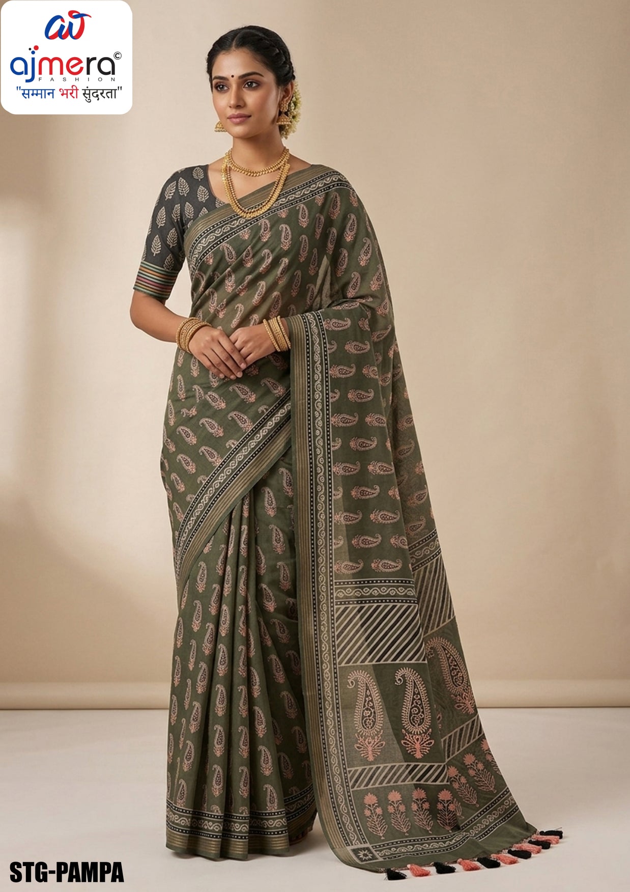Digital Print Silk Saree with Blouse Piece for Premium Ethnic and Traditional Wear | STG-PAMPA