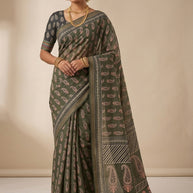 Digital Print Silk Saree with Blouse Piece for Premium Ethnic and Traditional Wear | STG-PAMPA
