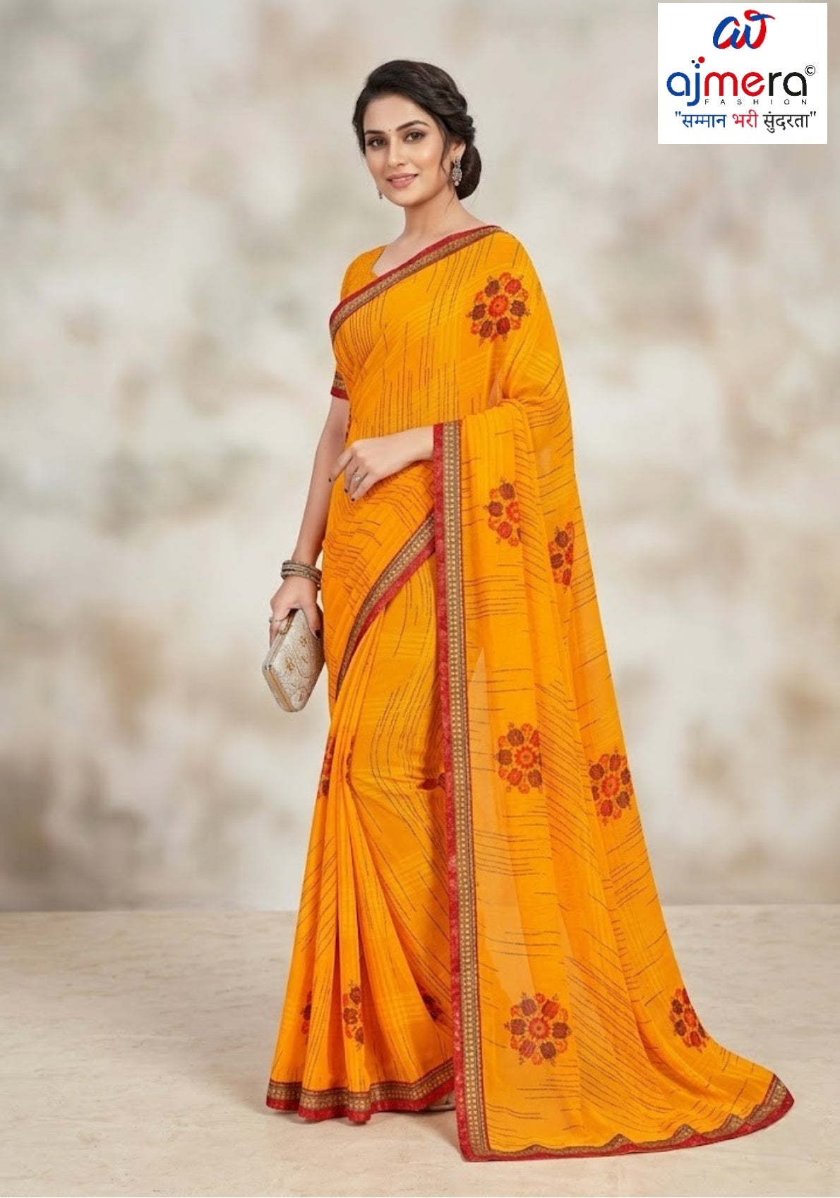 Premium Printed Saree with Matching Blouse Piece for Ethnic Elegance  | CAS-PALKI