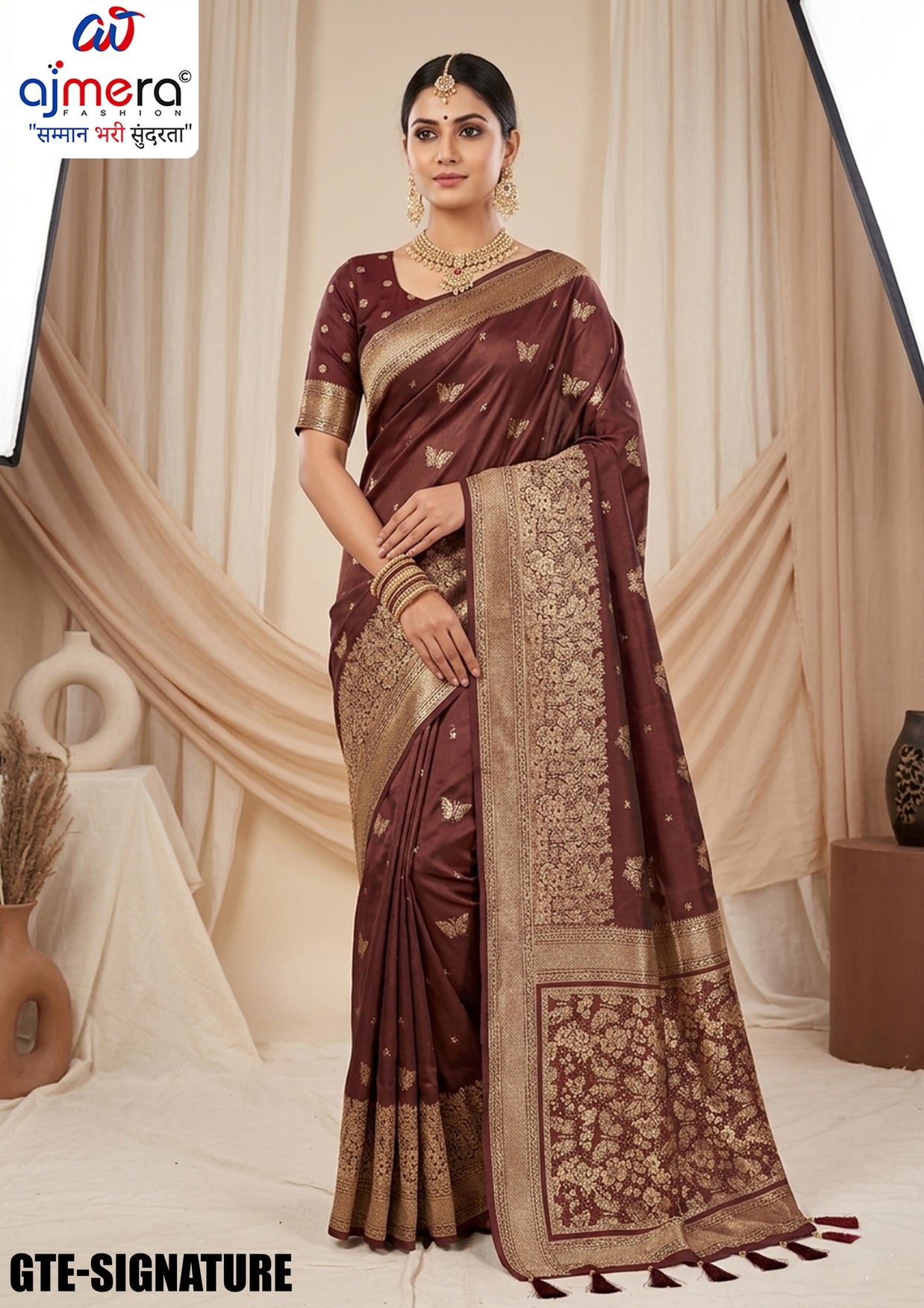 Radiant Jacquard Silk Saree With Blouse Piece | GTE-SIGNATURE