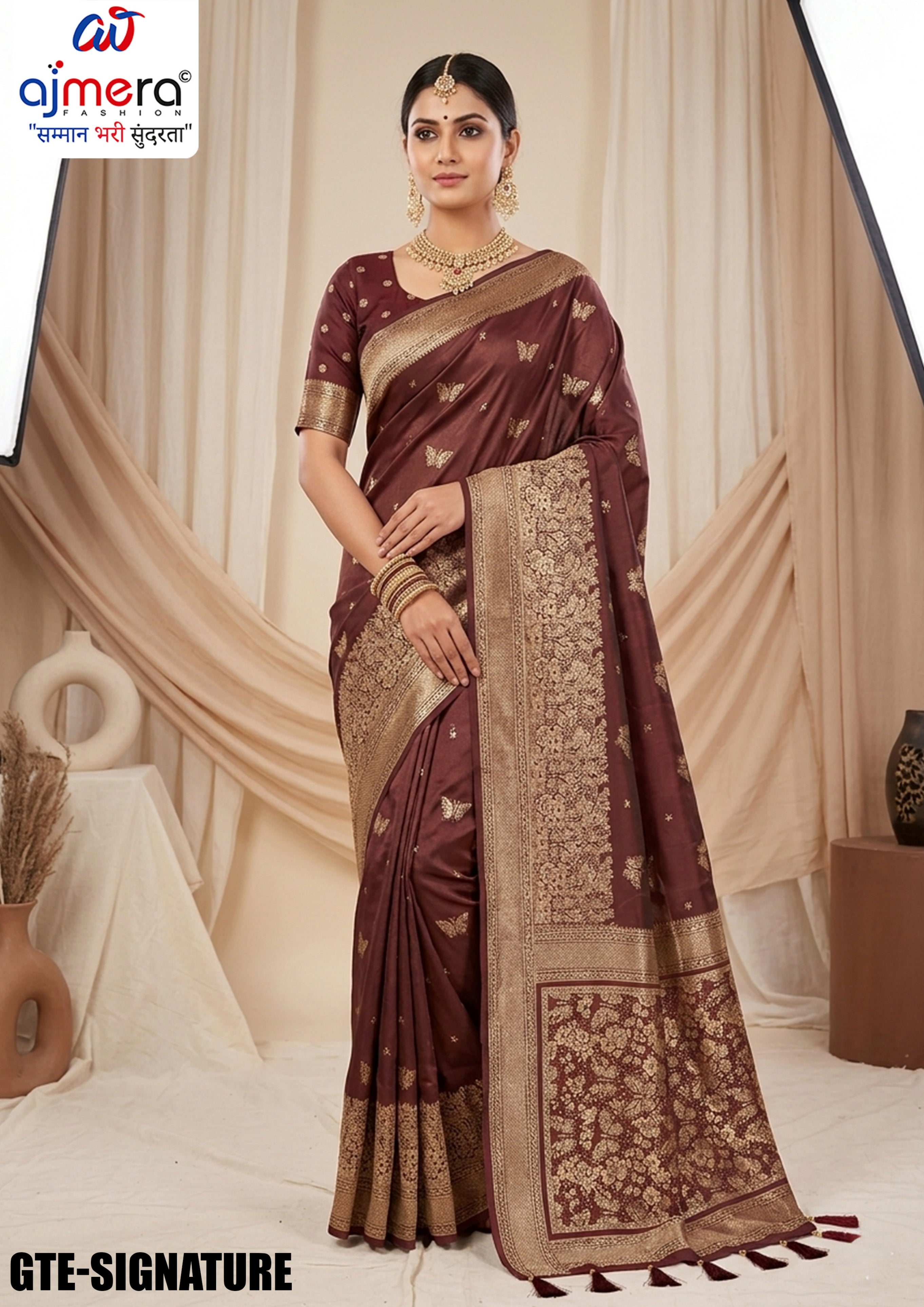 Radiant Jacquard Silk Saree With Blouse Piece | GTE-SIGNATURE
