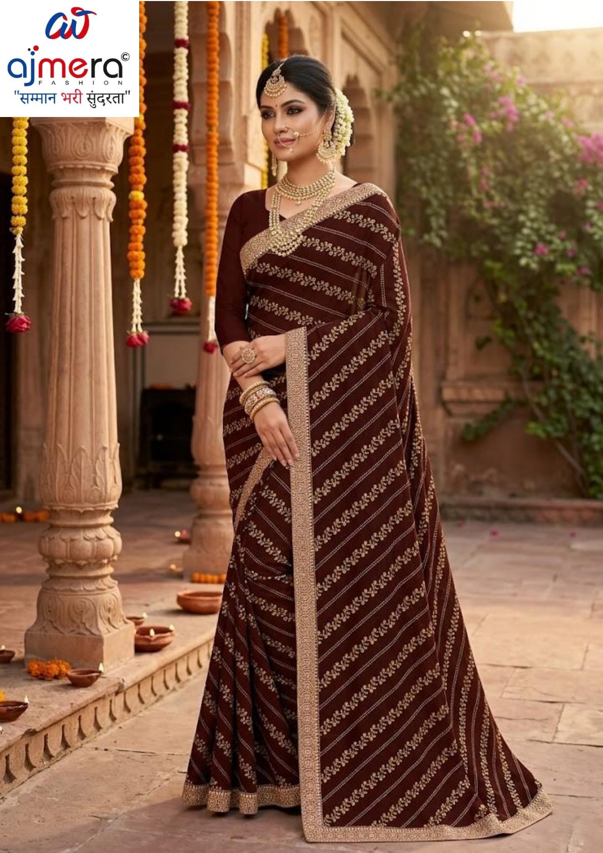 Dyed Matching Saree in Surat without Blouse for Premium Ethnic and Traditional Wear | JP-KITKAT