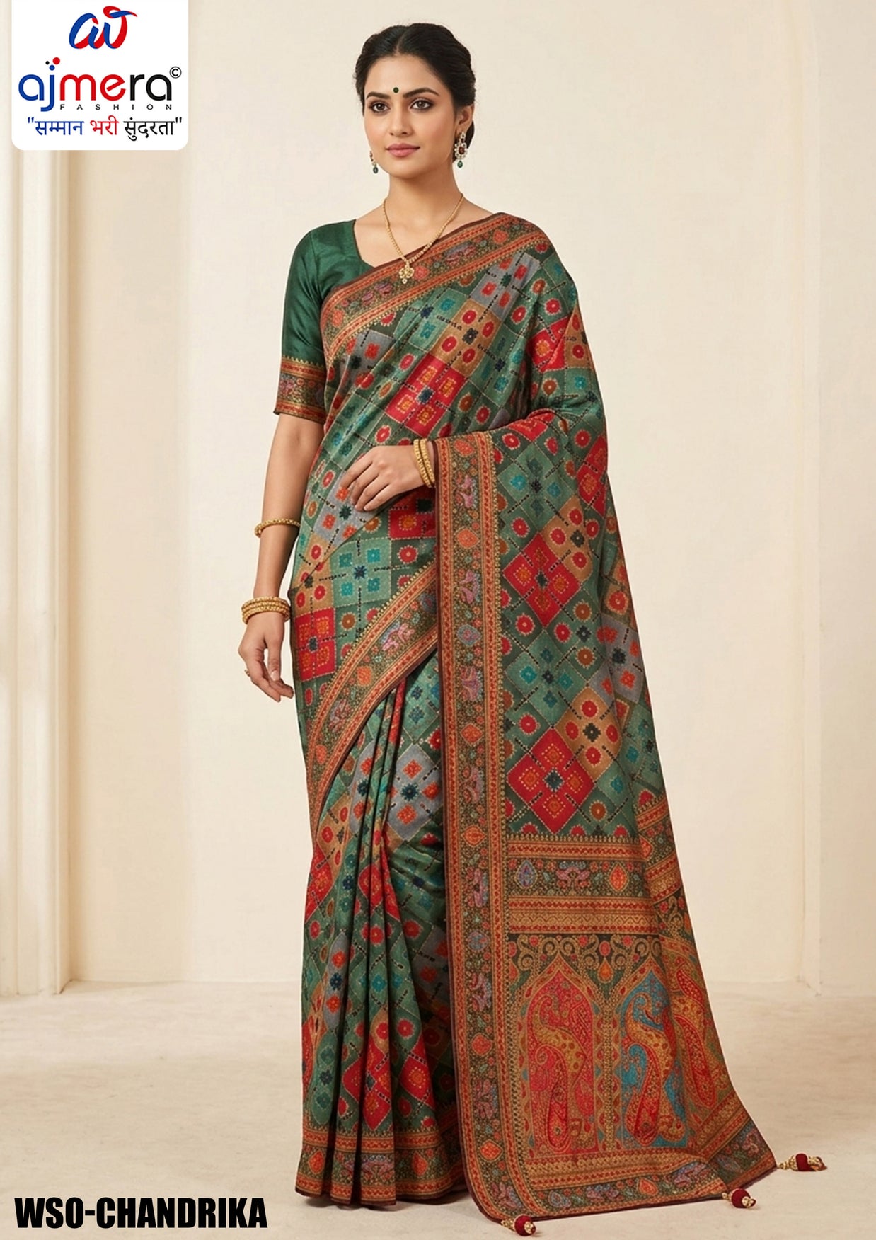 Festive Wear Jacquard Silk Saree With Blouse Piece | WSO-CHANDRIKA