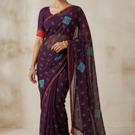 Dull Moss Print Loose Saree with Blouse for Premium Ethnic and Traditional Wear | BMS-ANMOL PREM