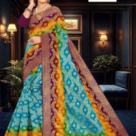 Printed Cotton Saree with Blouse Piece for Premium Ethnic and Traditional Wear | TLS-PRATHNA BP