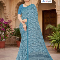 Designer Printed Saree with Blouse Piece for Special Occasions  | SSR-MUNNI