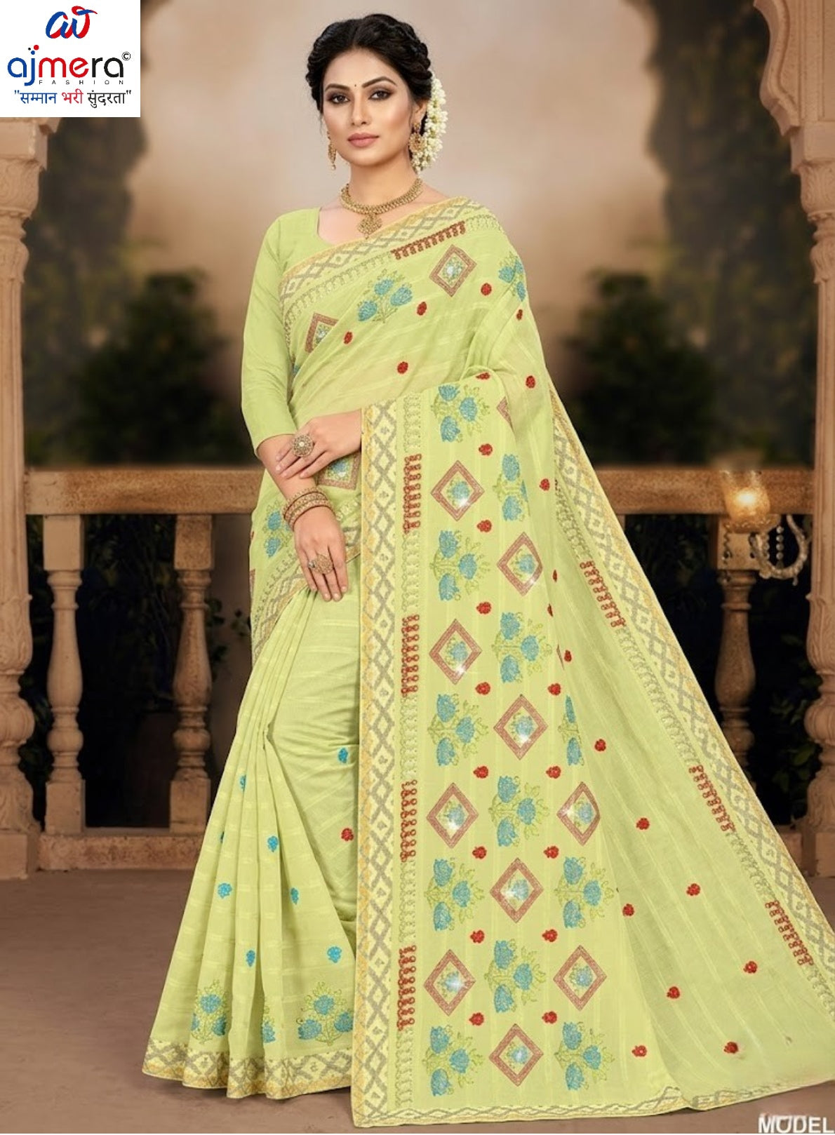 Fancy Cotton Saree with Without Blouse for Premium Ethnic and Traditional Wear | PJA-CHAM CHAM