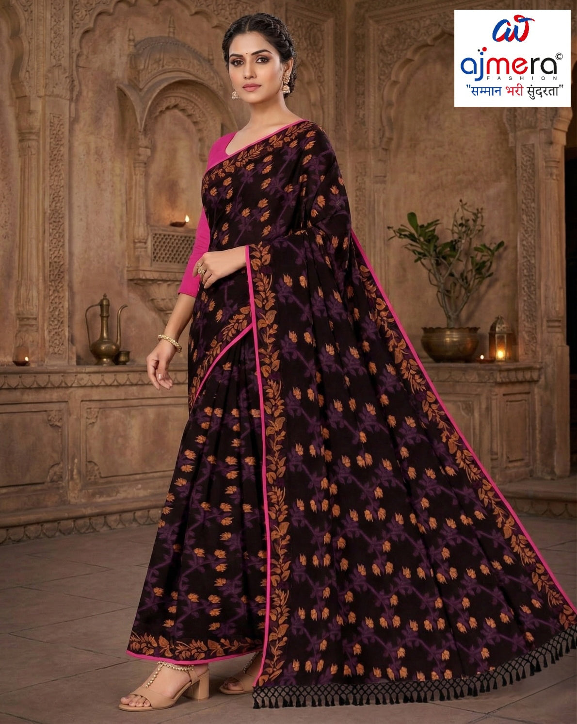 Handloom Cotton Saree with Without Blouse for Premium Ethnic and Traditional Wear | PJA-DIAMOND COTTON