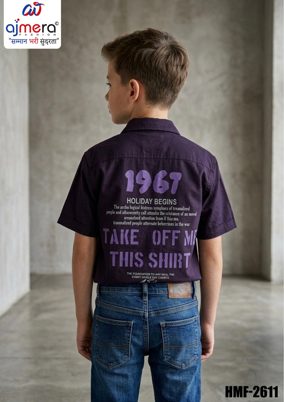 Wholesale Boys Twill Casual Shirt | HMF-2611