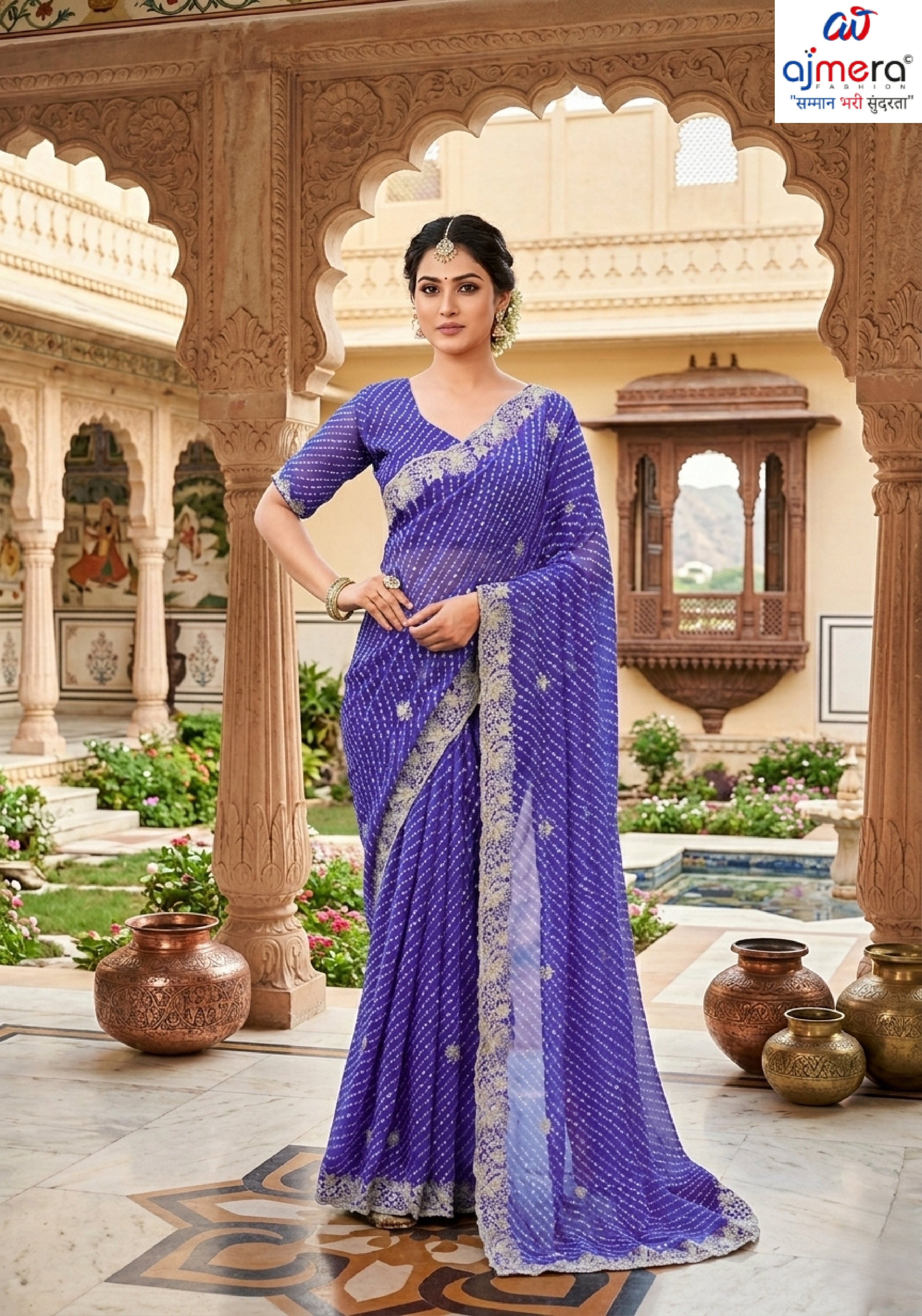 Fashionable Printed Saree without Blouse for Festive Collection  | JS-KANCHAN-2