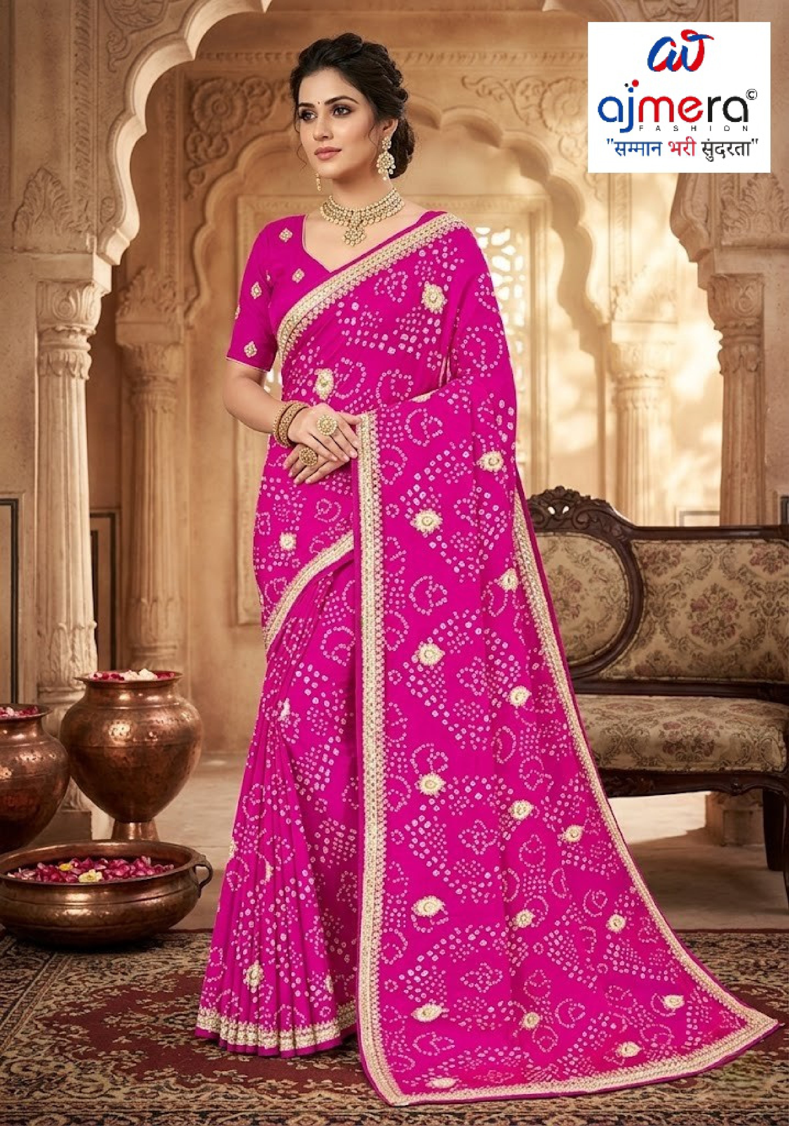 Fashionable Printed Saree with Blouse Piece for Festive Collection  | TD-DEVRANI