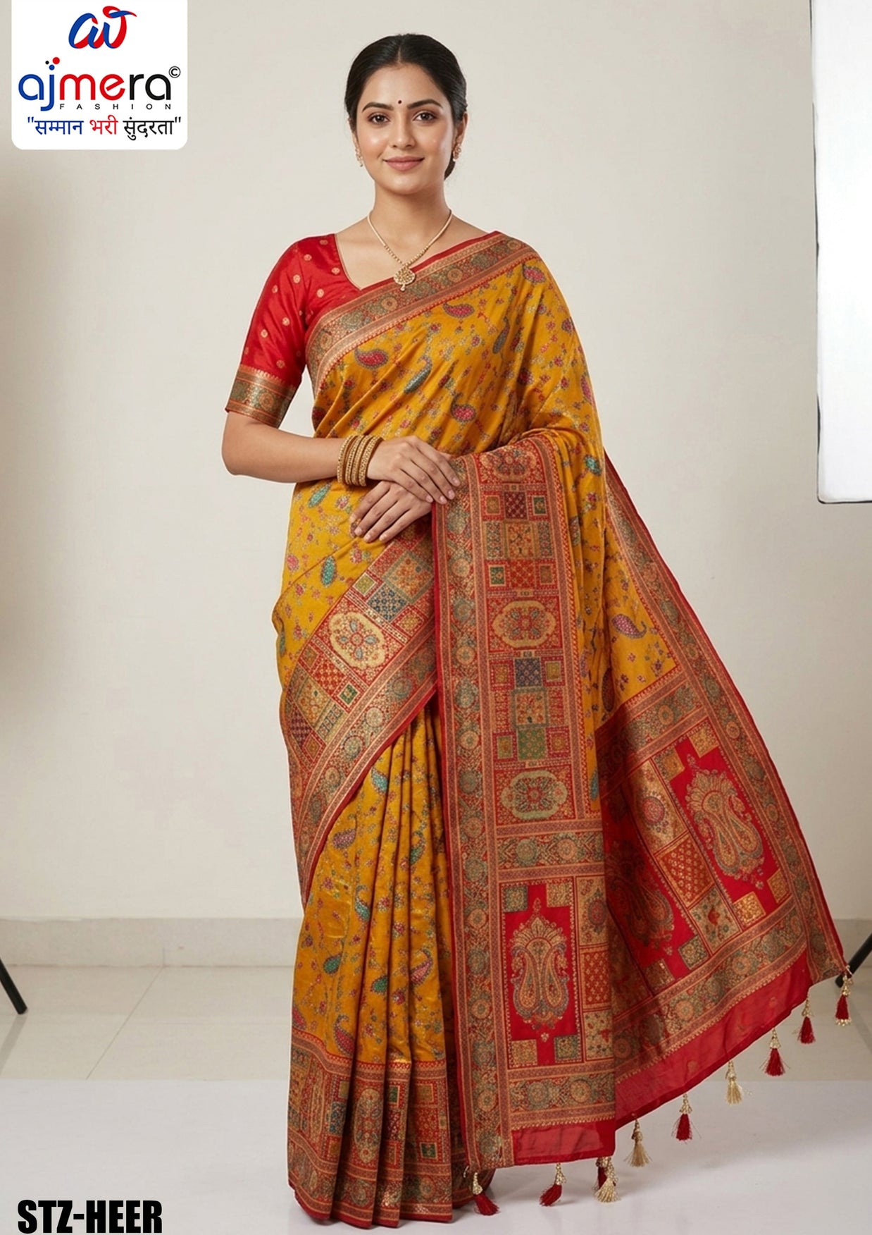 Vintage Jacquard Silk Saree With Blouse Piece | STZ-HEER