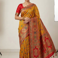 Vintage Jacquard Silk Saree With Blouse Piece | STZ-HEER