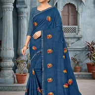 Dyed Matching Saree Wholesaler with Blouse Piece for Premium Ethnic and Traditional Wear | VKM-SUJATA