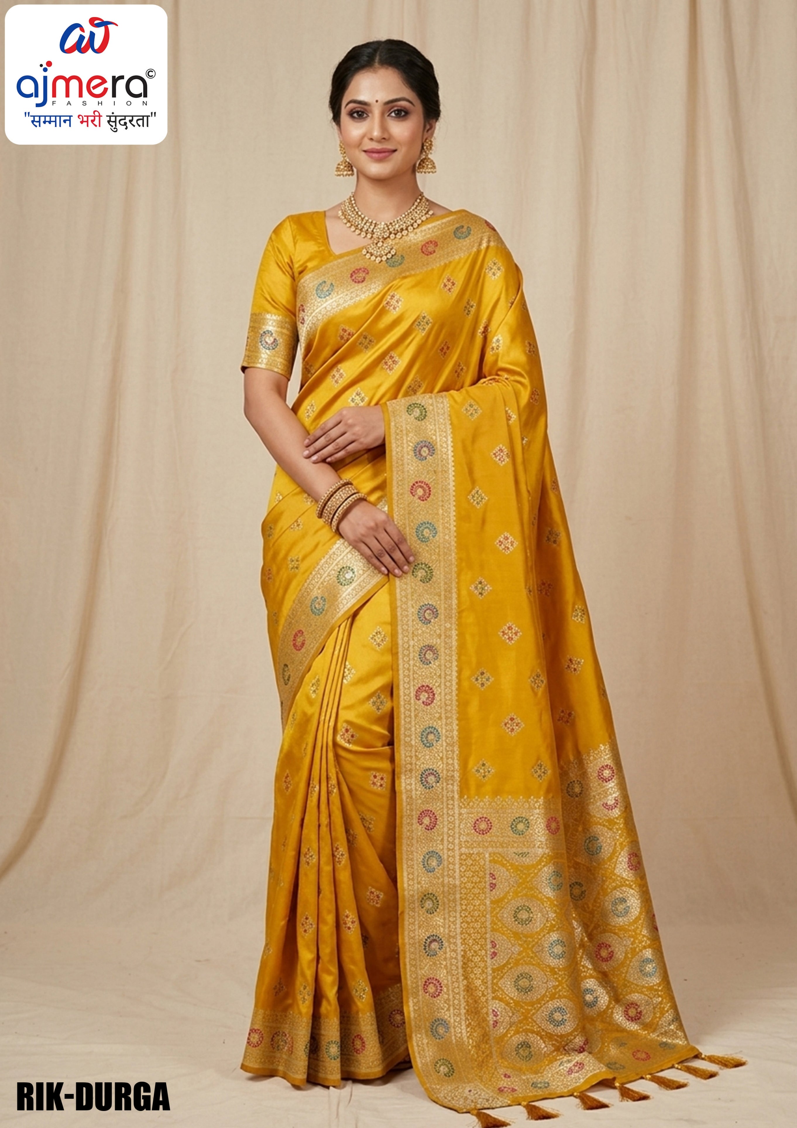 Classic Weave Jacquard Silk Saree With Blouse Piece | RIK-DURGA