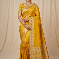 Classic Weave Jacquard Silk Saree With Blouse Piece | RIK-DURGA