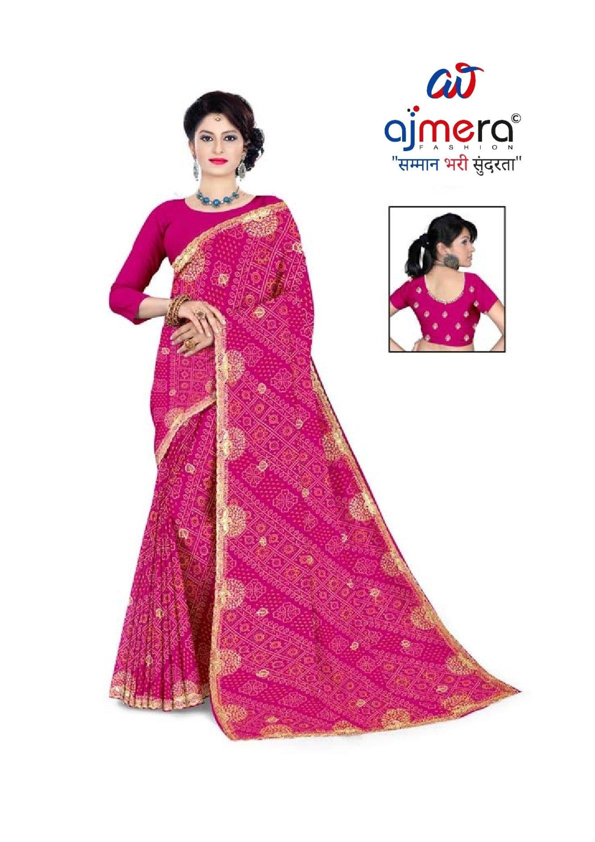 Trendy Printed Saree with Blouse Piece for Women’s Ethnic Wardrobe  | TD-KARVA CHAUTH