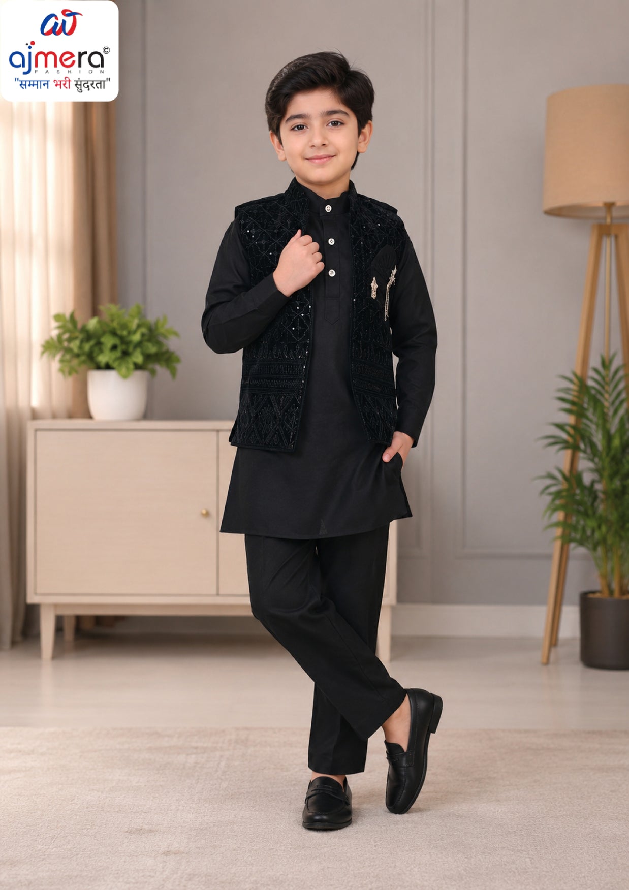 Wholesale Boys Jacquard Modi Koti Set | JDW-7093
