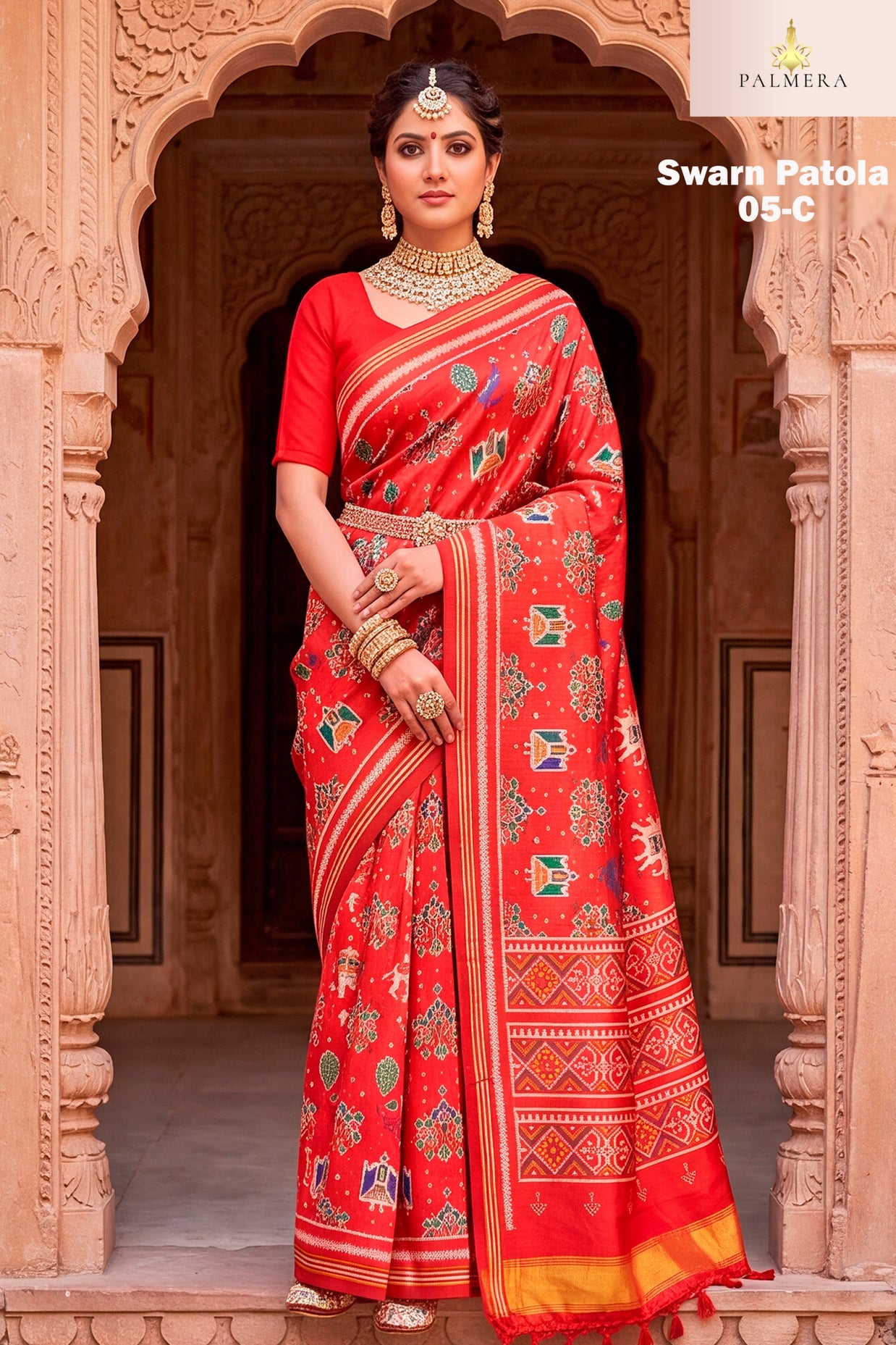 Palmera Saree Wholesaler and Palmera Saree Supplier | ALL-SWARN PATOLA-05