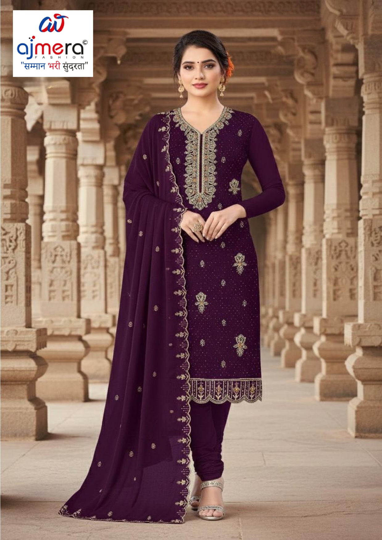 Premium Designer Unstitched Suit Set | KVF-PRINDA