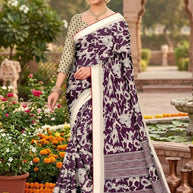 Elegant Printed Saree with Designer Blouse Piece for Festive Wear | GLC-ALPHA-1