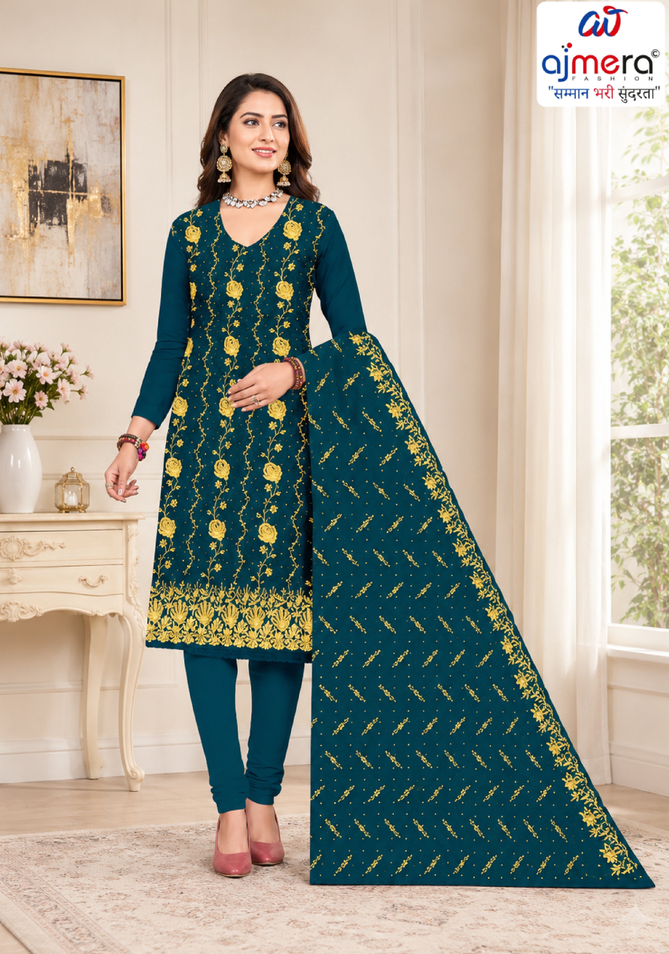 Premium Indo Unstitched Suit Set | RID-VYAPAAR-3