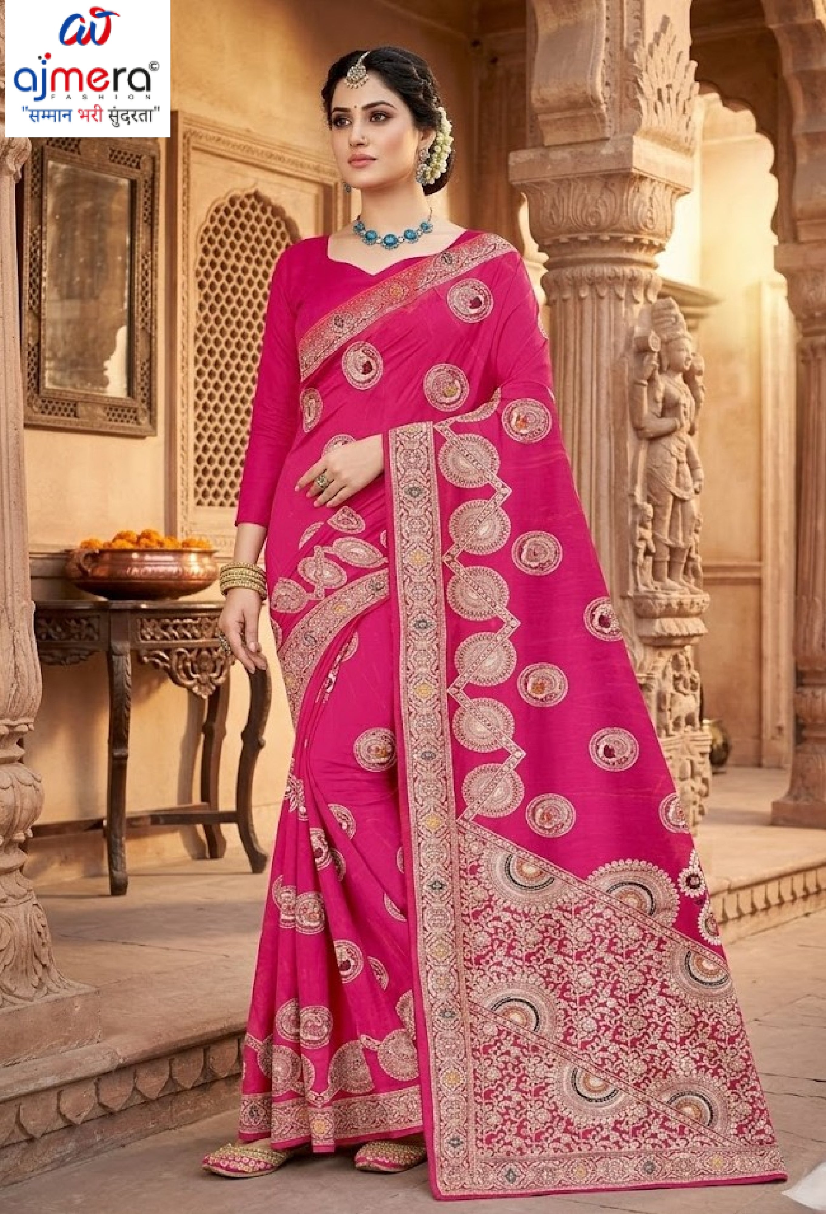 Viscose Print Loose Saree with Blouse for Premium Ethnic and Traditional Wear | PSM-ANUPAMA