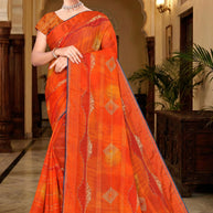 Chic Printed Saree with Blouse Piece for Sophisticated Ethnic Style | SNR-RACHNA