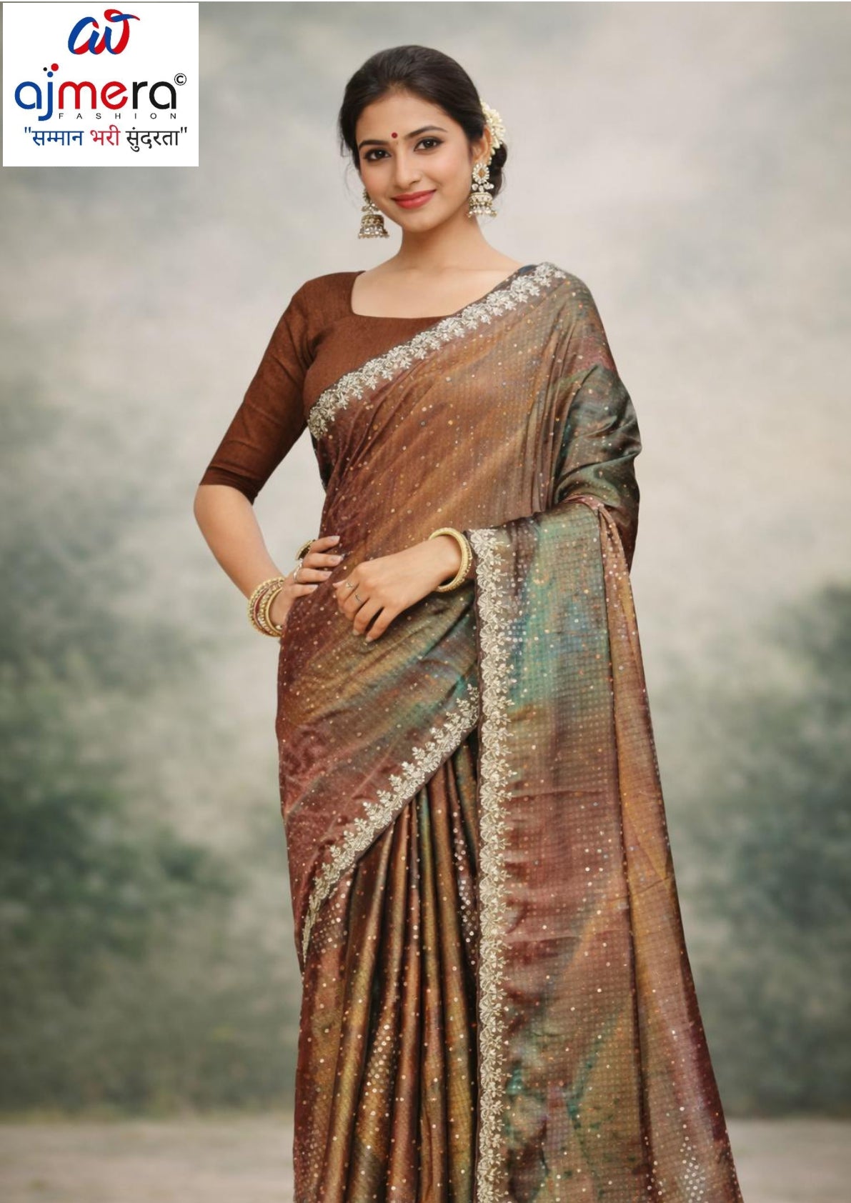 Contemporary Printed Saree with Blouse Piece for Premium Wear | RDD-MELLISA